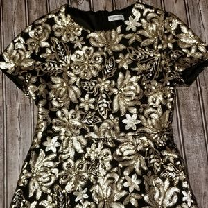 Fashion Nova Sequin Gold and Black Romper